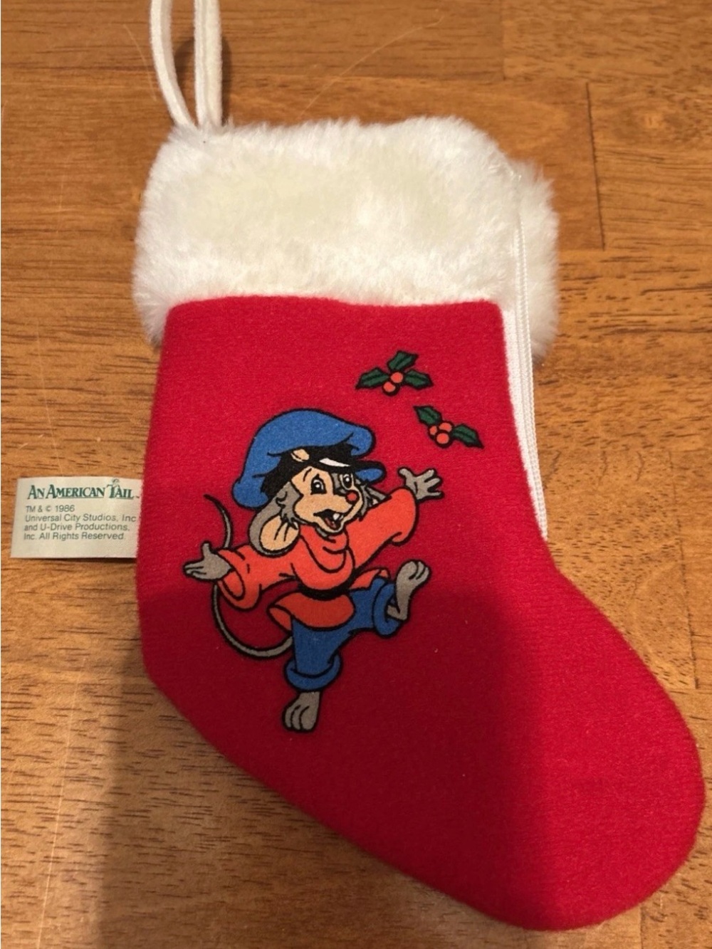1986 An American Tail FIEVEL Christmas Stocking Sears McDonalds